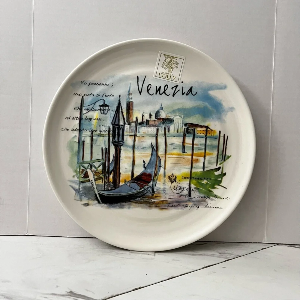 Ceramica Cuore Venezia Gondola Plate Made In Italy 9